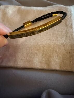 Gold and Black Inspirational Womens Bracelet - 'Don't Let The Hard Days Win’